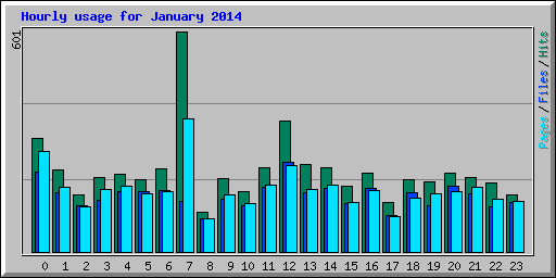 Hourly usage for January 2014